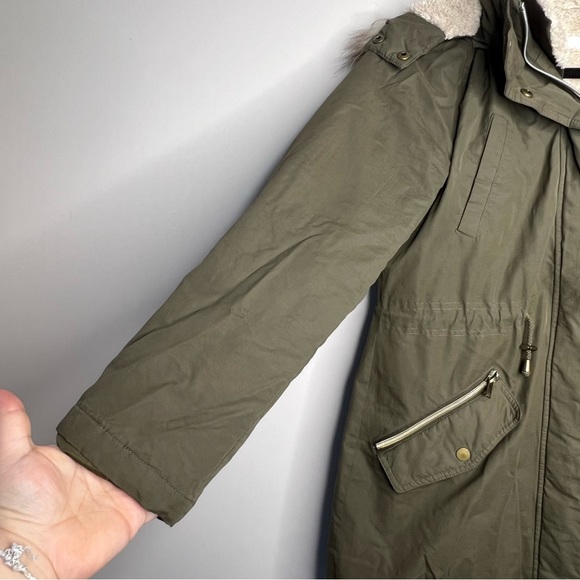 Ricki’s woman’s Fleece vest Winter Thick Long Parka Jacket Hooded green XS - Picture 3 of 16